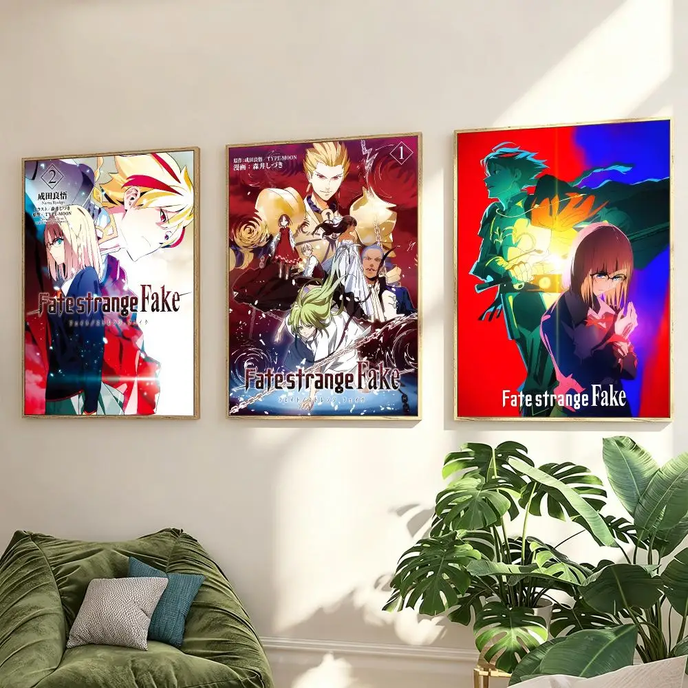 Anime Fate stay night Poster Poster Minimalist Decor HD SelfAdhesive Wall Art for Home Café Bedroom Gift Aesthetic Hanging