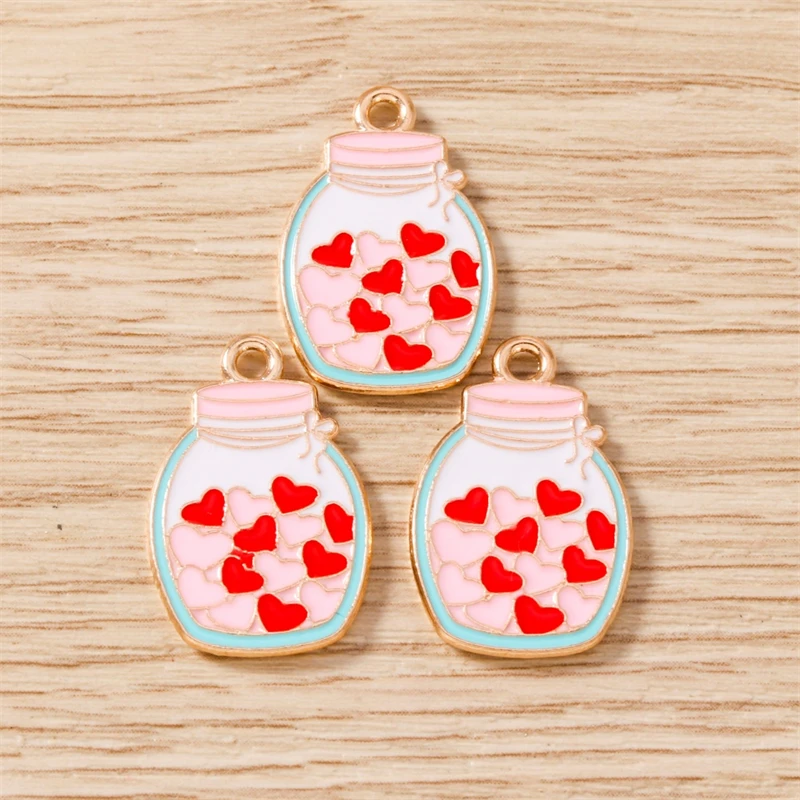 10 Stück süße Mix Valentinstag Charms Emaille Liebe Herz Brief Charms Anhänger passen Halsketten Ohrringe DIY Handwerk Schmuckherstellung – Detail 10