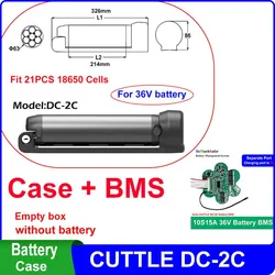 Mini butelka DC-2C DC-2170-2C obudowa baterii zmieścić 21 szt. 18650 21700 ogniw puste pudełko 10S 15A 36V BMS dla DIY baterii E-Bike