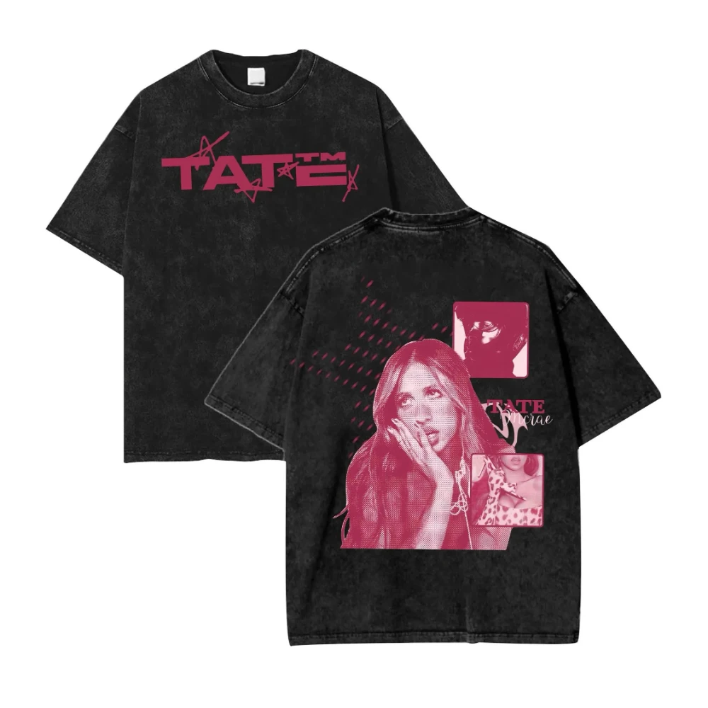 Retro Tate McRae So Close To What Double-Sided Mineral Washed T-Shirt, Unisex Couple Streetwear Shirt  oversized t shirt