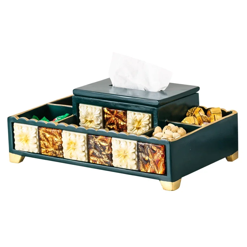 

Light Luxury Living Room Multi-Functional Tissue Box High-End Luxury American Creative Coffee Table Remote Storage