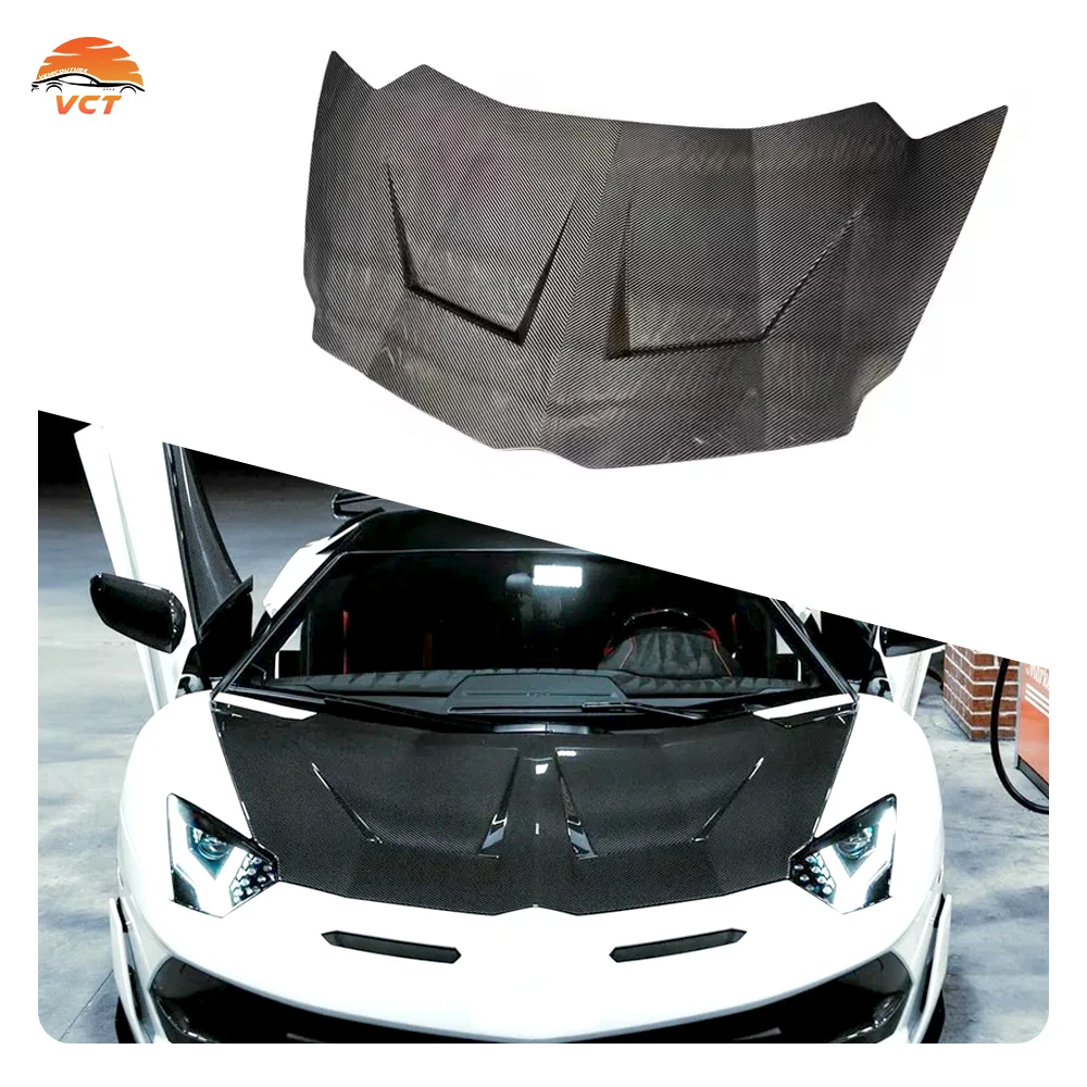 

Dry Carbon Fiber Front Engine Hood for Aventador Vent Cover Engine Vented Hood Bonnet Auto Body Systems