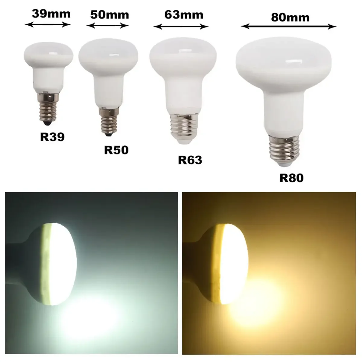 E27 Led Bulb R39 R50 R63 R80 3w 5w 7w 9w No-flicker Light Home Lamp 6000k Pendant Bulbs 220v Decoration Energy Bedroom 5730smd