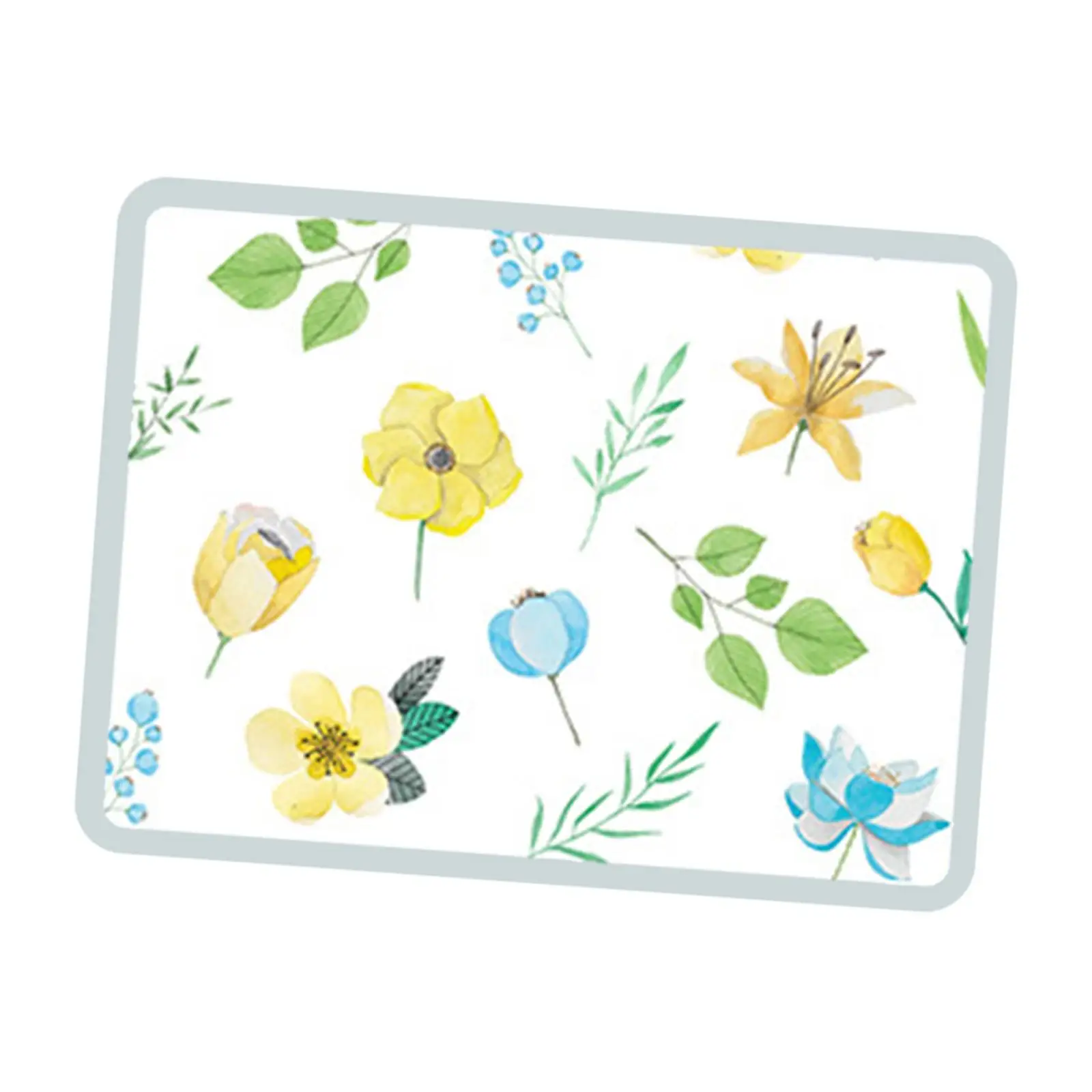 Dish Mat Drying Pad Diatom Mud Utensil Drying Pad 30x40cm Reusable Flower Printed Hide Stain Cup and Mug Mat for Dining Room