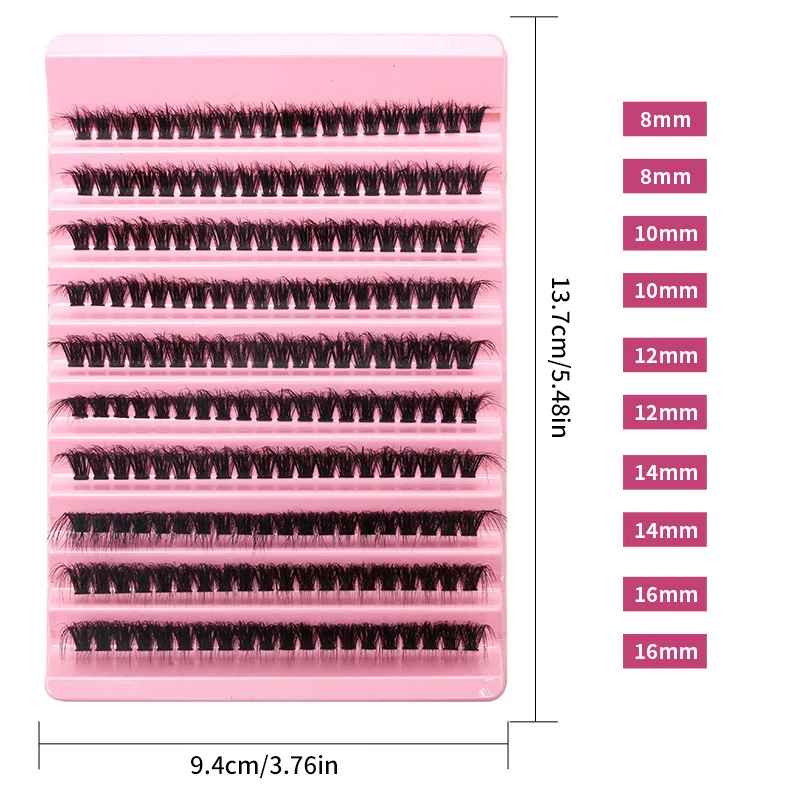 DIY 속눈썹 익스텐션 키트, 클러스터 속눈썹, 개별 속눈썹 키트, 메이크업 도구, 인조 속눈썹, 10 줄, 200 개
