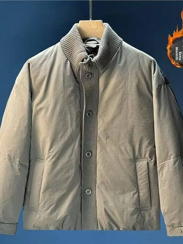 

Thiened Cotton Jaet Stand Collar Men's Coat Faionable Winter New Sle Youth ular Cleanfit Sle Long Sve Button ...