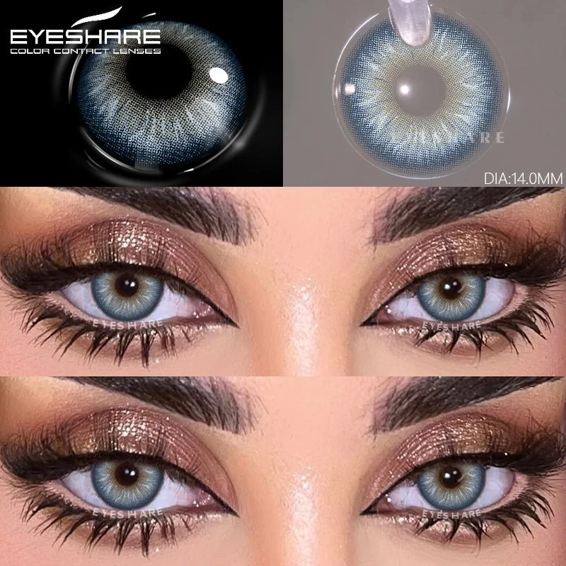 EYESHARE 1 Paar braune Augenlinsen, farbige kosmetische Kontaktlinsen, blaue Augenlinsen, grüne Augenkontakte, jährliche graue Schönheitsschüler