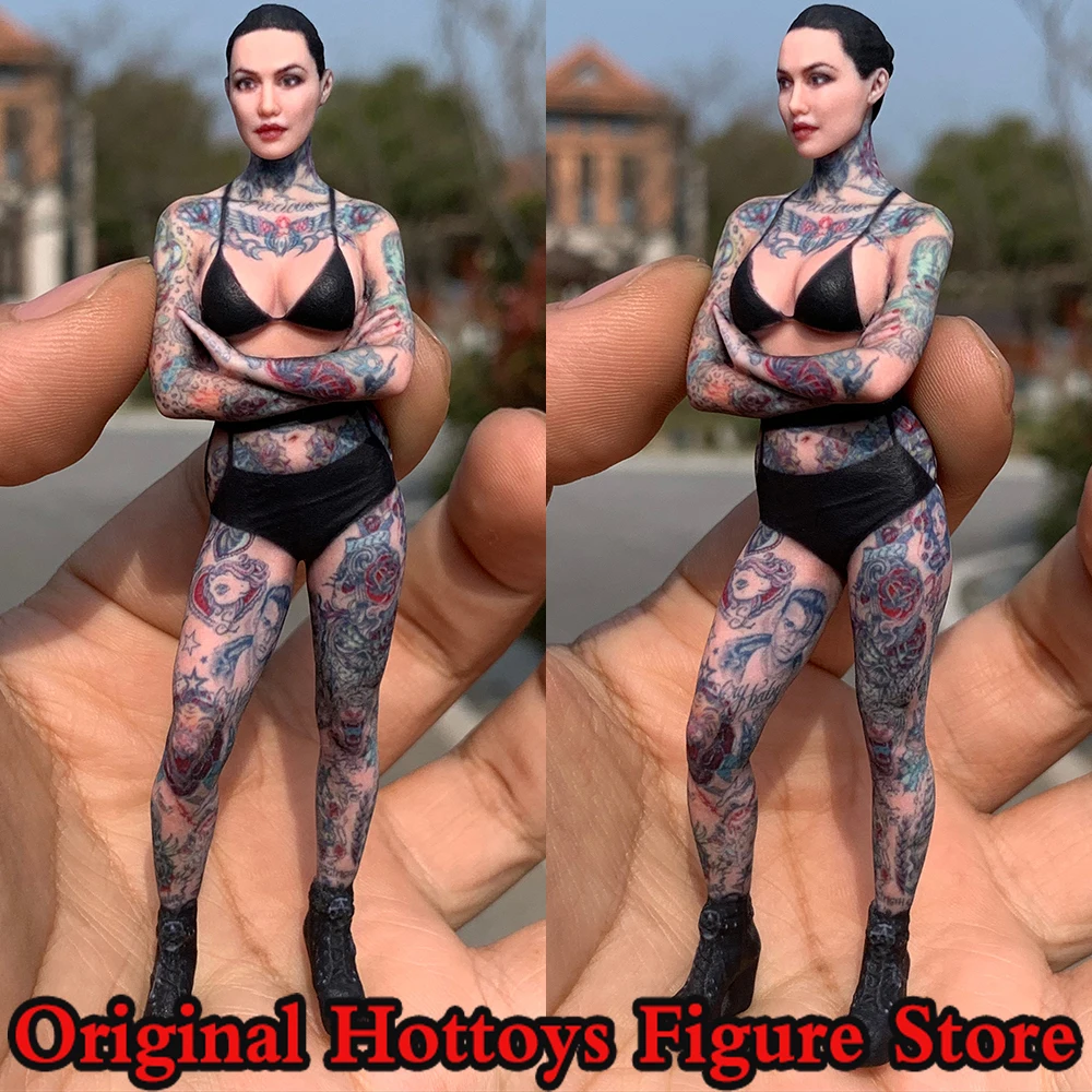 1/16 Scale Female Soldier Tattoo Cool Spicy Girl Mini Realistic Sculpture Full Set About 11cm Action Figure Model Collection