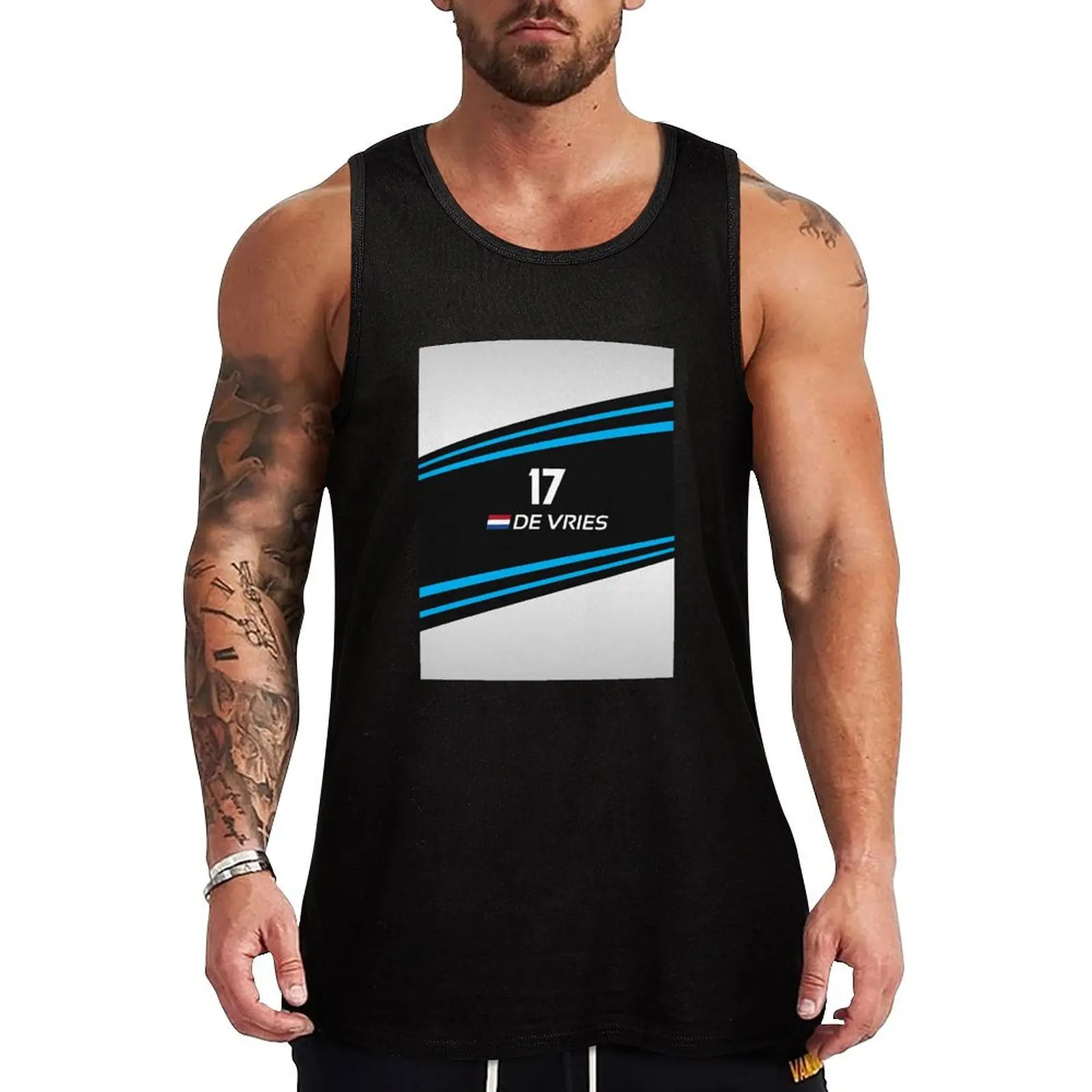 Formula E 202122 - 17 de Vries Tank Top Logo Free Print Tank Top Casual Graphic Sleeveless