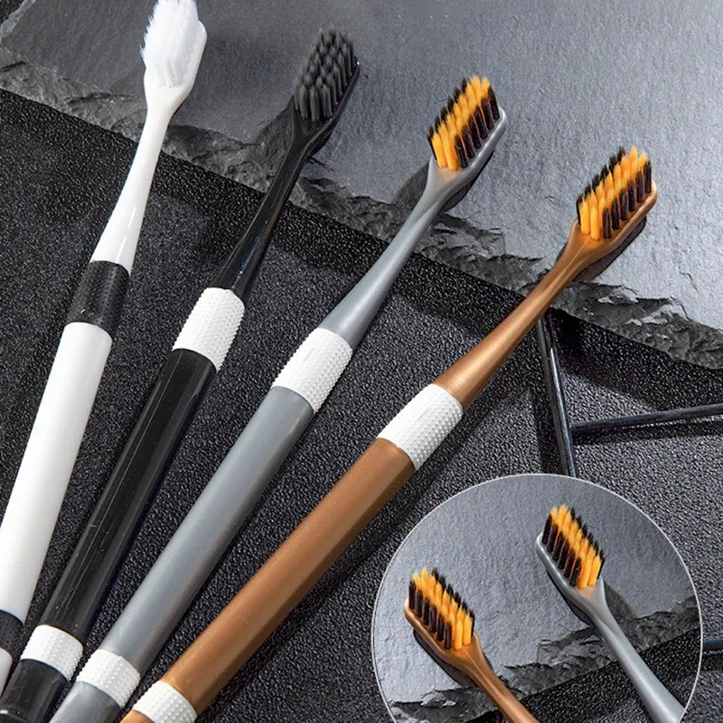 

High-end golden bamboo charcoal toothbrush for men and women adult couples family tooth brush small head soft bristle toothbrush