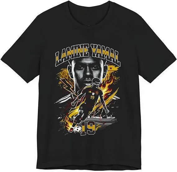 Yamal Spanien # 19 Star Player Soccer GOAT Football Europa Unisex T-Shirt Y2k Spanish Football Prodigy Fan Tee Geschenk Herren Damen Tops – Detail 10