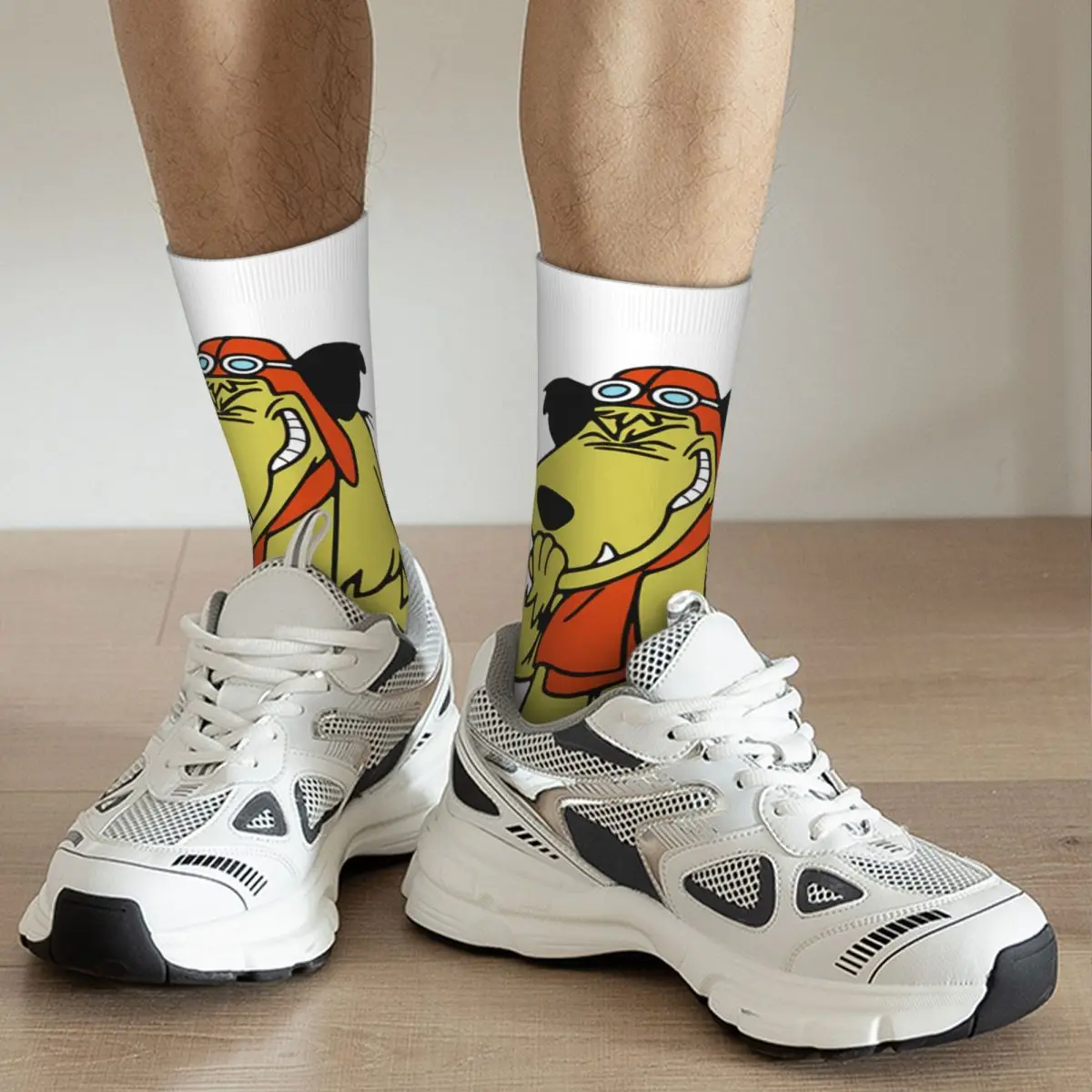 Winter Warm Crazy Design Women Men Muttley Wacky Races Socks Cartoon Non-slip Skateboard Socks