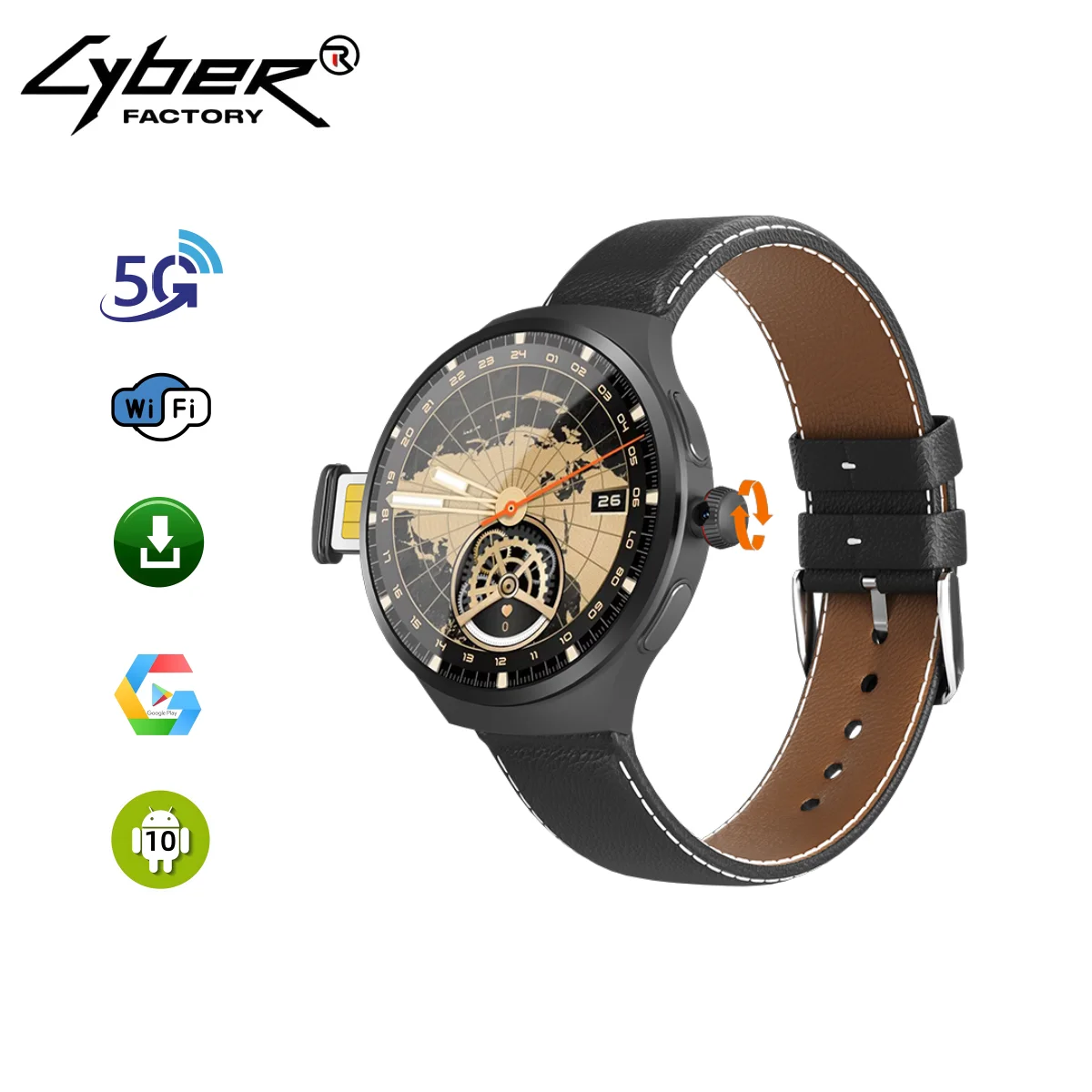 2025 NEUE VP50 Smartwatch 4g/5g SIM-Karte Android 10.0 System 180 ° Herausziehbare Kamera GPS WIFI Play Game WhatsApp Tiktok Smartwatch