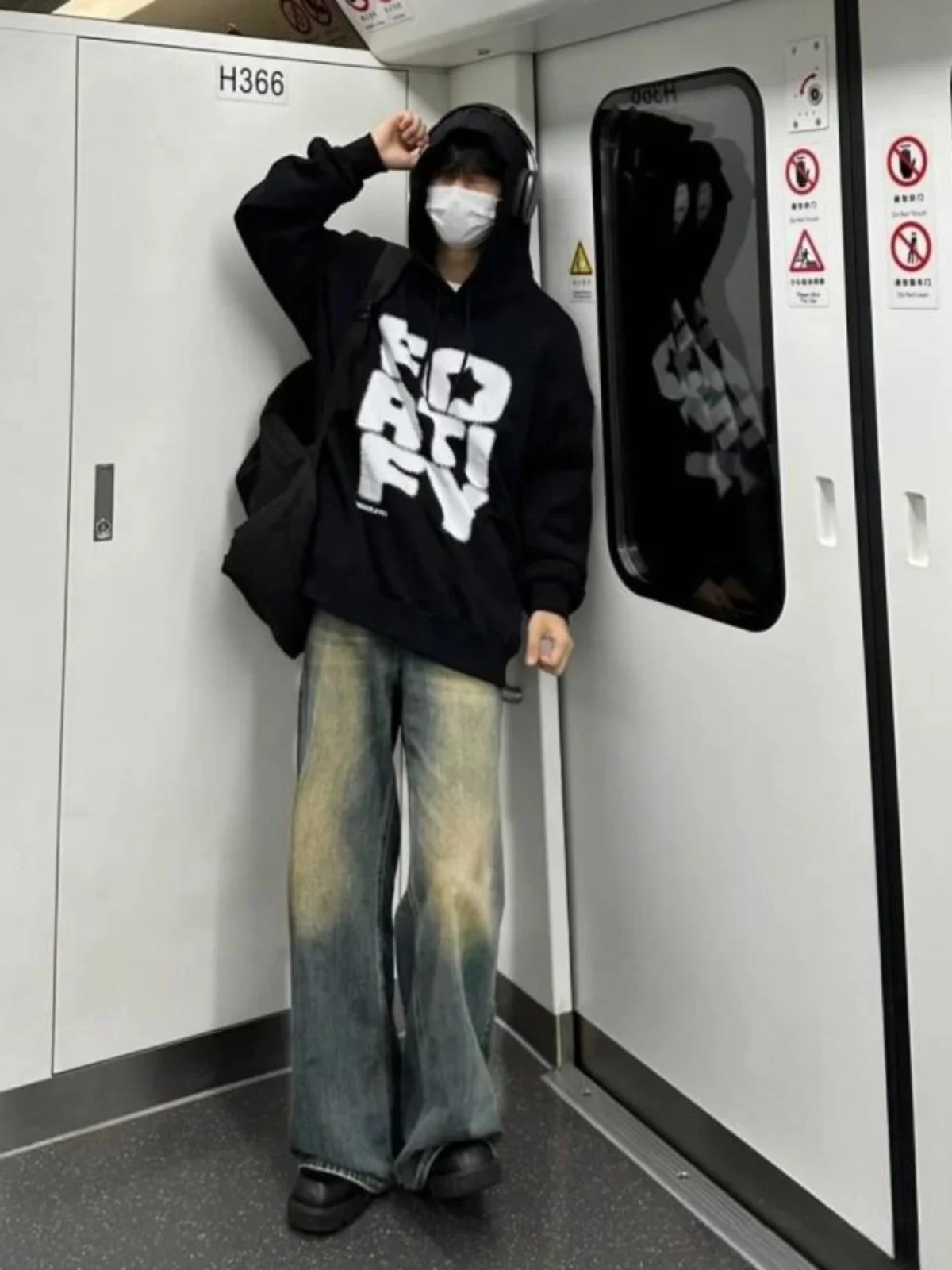 

Retro American Sle Men's Jeans Spring New Loose Straight Leg Long Pants Oversize Flared Trousers Youth Casual mid Waist