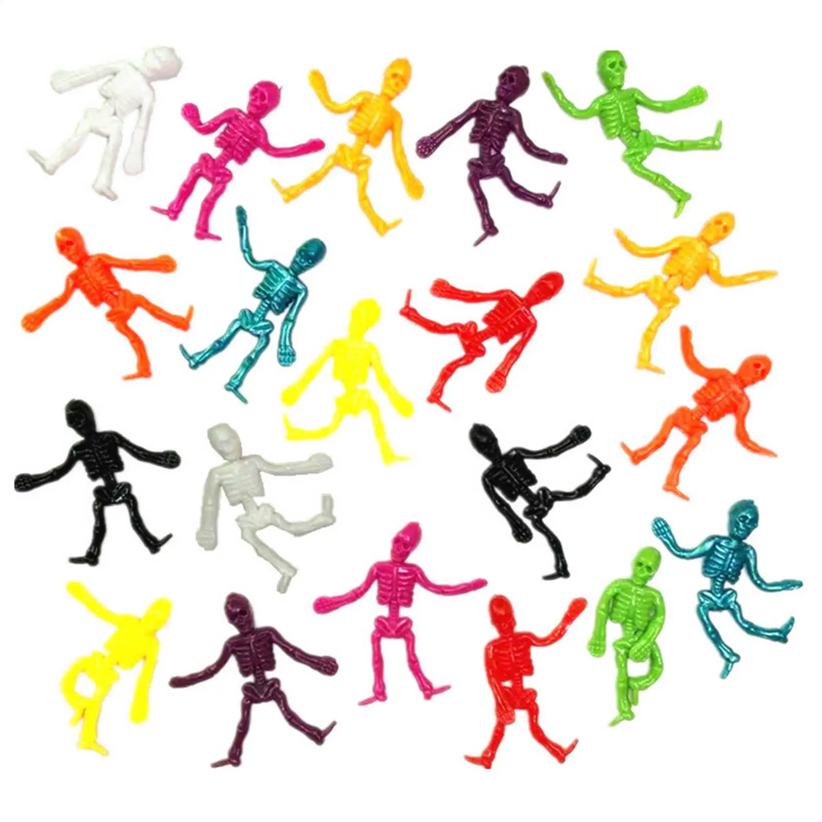 Halloween Stretchy Skeleton Toys 20 Piece Mini Soft Sticky Halloween Party Favors Festival Relaxing Toys For Stocking Stuffers