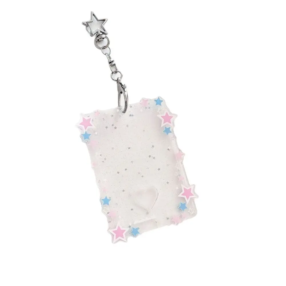 Creative 3 inch Photocard Holder Acrylic Mini Idol Photo Holder Gift Sparkling Stars Bag Pendant