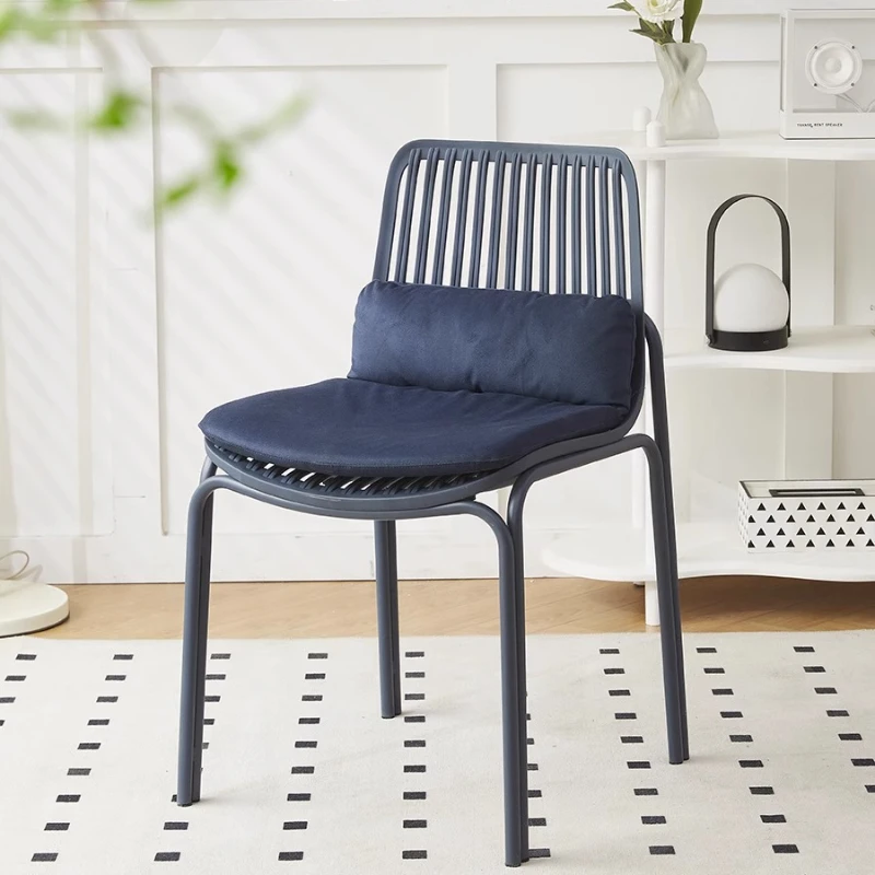 Nordic Style Home Dining Chair Simple Modern Plastic Backrest Stool for Milk Tea Shop Leisure Outdoor