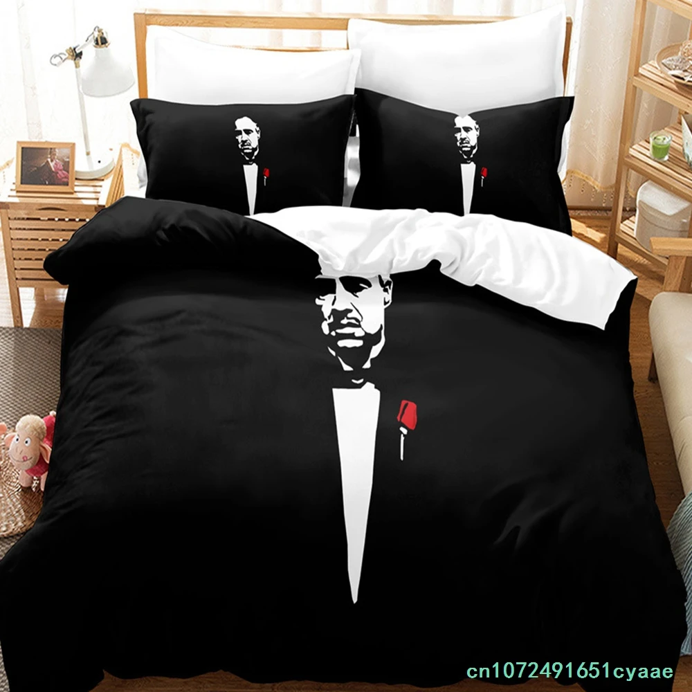 Godfather Bedding Set Single Twin Full Queen King Size Gangster Boss Bed Set Aldult Kid Bedroom Duvetcover Sets 3D Print 011
