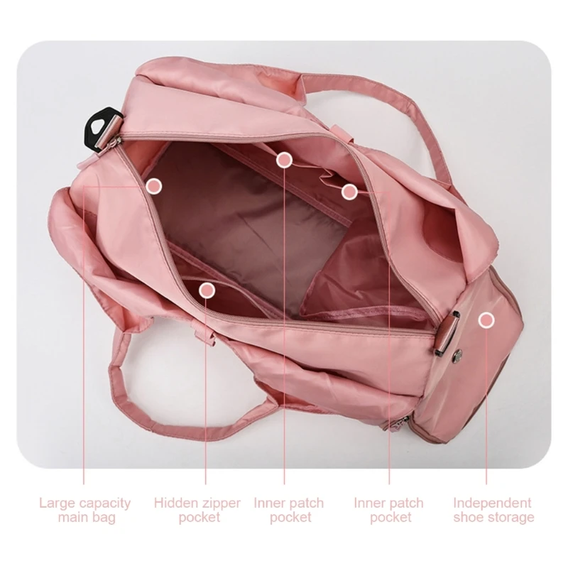 

Gym Bag for Women Travel Duffel Shoulder Weekend Bags with Shoe Compartment Sports Yoga Tote Bag