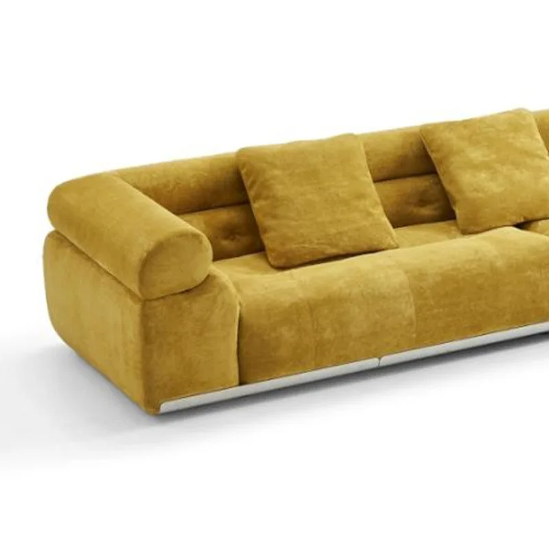 High-elasticity sponge light luxury plush sofa with a stainless steel frame