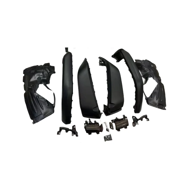 High Quality Black Textured Front Rear Wheel Eyebrow Fender Flare With Light 4x4 Pickup Truck Exterior Mod Accessories