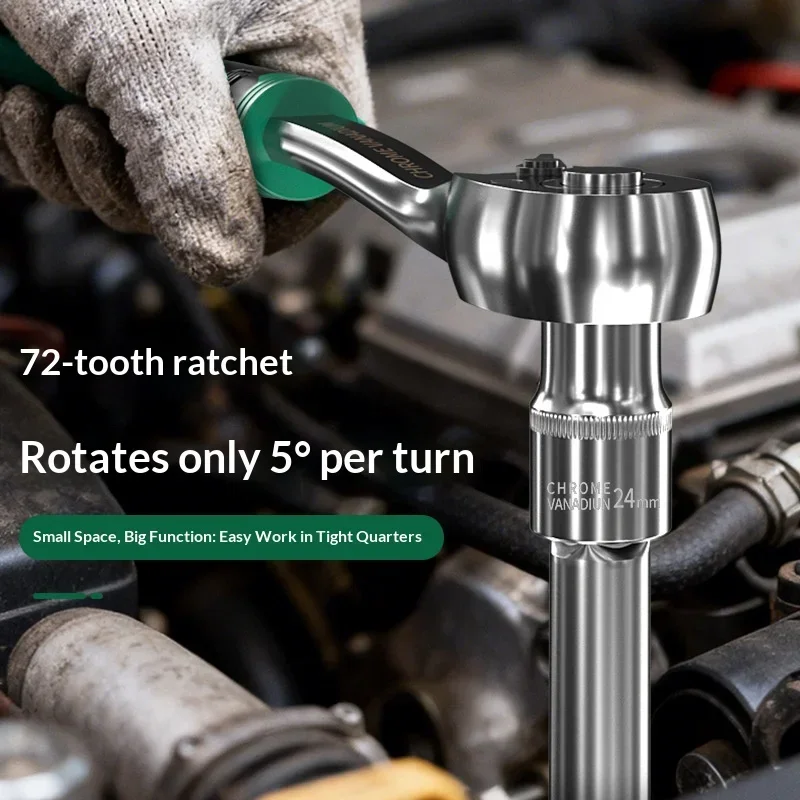 1/4 1/2 3/8 Inch Ratchet Sockets Sets 72 Wrench Drive Tooth Tool Novelty Multi-funtion DIY Torque Hand Handle Bicycle Car Kit