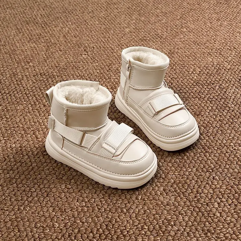 Children's Fleece Lined Winter Snow Boots 2026 Fashion Thermal Insulated Anti Slip Kids Boots​