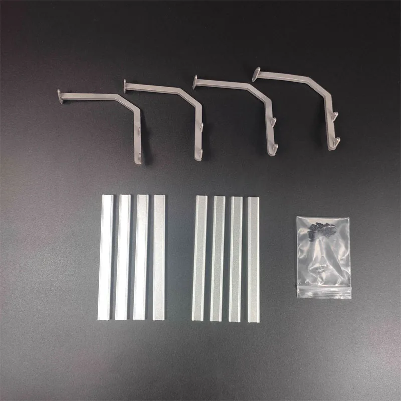 Metal Aluminum Side Guardrail Side Skirts with Light Accessories for 1/14 Tamiya RC Truck Trailer Tipper Iveco MAN LESU Car Part