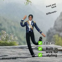 New Michael Jackson Mouse Doll MJ Abstract Doll with Built-in Wire Skeleton Poseable Plush Toy Anime 5