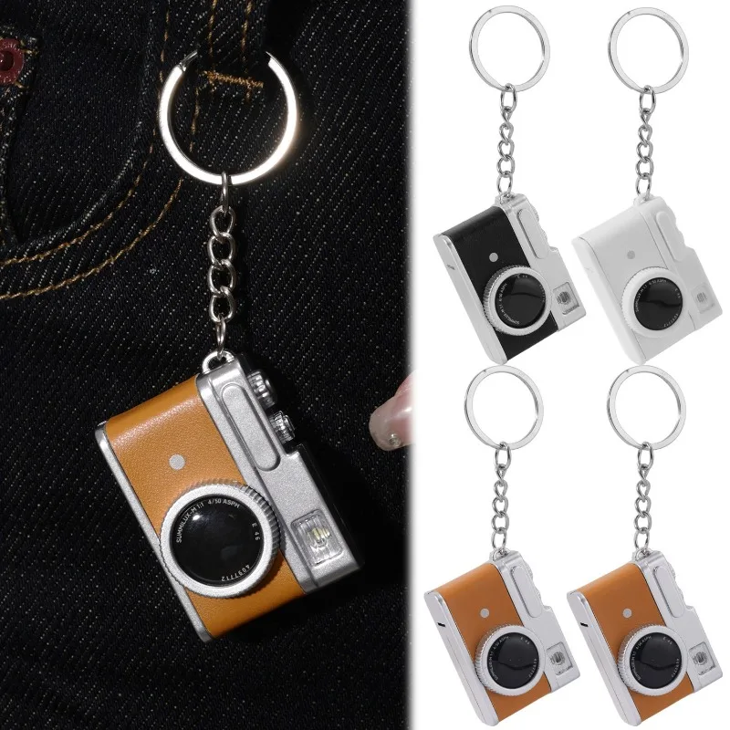 1/3 Pcs LED Model Camera Flashlight Keychain Sound Function Mini Key Ring Light Up Novelty Pendant for Keys Bags Phone Gifts