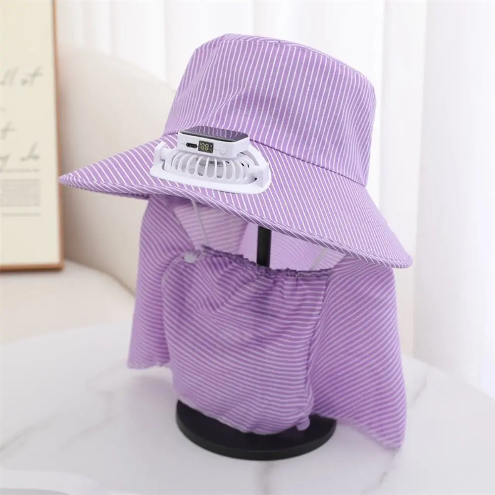 

New Wide Brim Solar Fan Hat USB Charging Quick Dry Fishing Hat Breathable with Mask Bucket Hat Summer