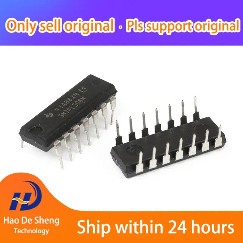 10PCS/LOT SN74LS06N HD74LS06 74LS06 DIP14 IC New Original in Stock