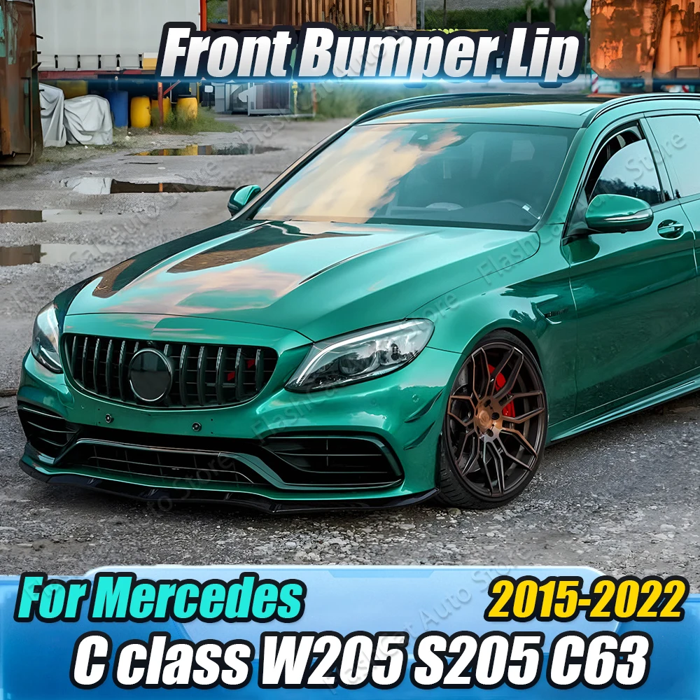 

Lower Diffuser Body Kits Spoiler Guard Trim For Mercedes-Benz C Class W205 S205 C63 AMG 2015-2022 Car Front Bumper Splitter Lip