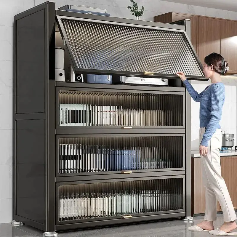 

Thickened kitchen shelves Floor-to-ceiling multi-layer cabinets Household microwave ovens, cupboards, side cabinets