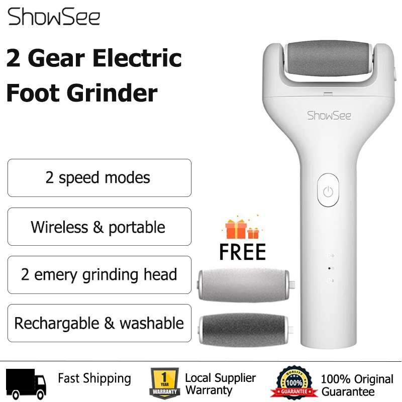 ShowSee Electric Foot Grinder Foot Callus Remover Shaver Polishing Machine Rechargeable Foot Dead Skin Remover Care Scrubber