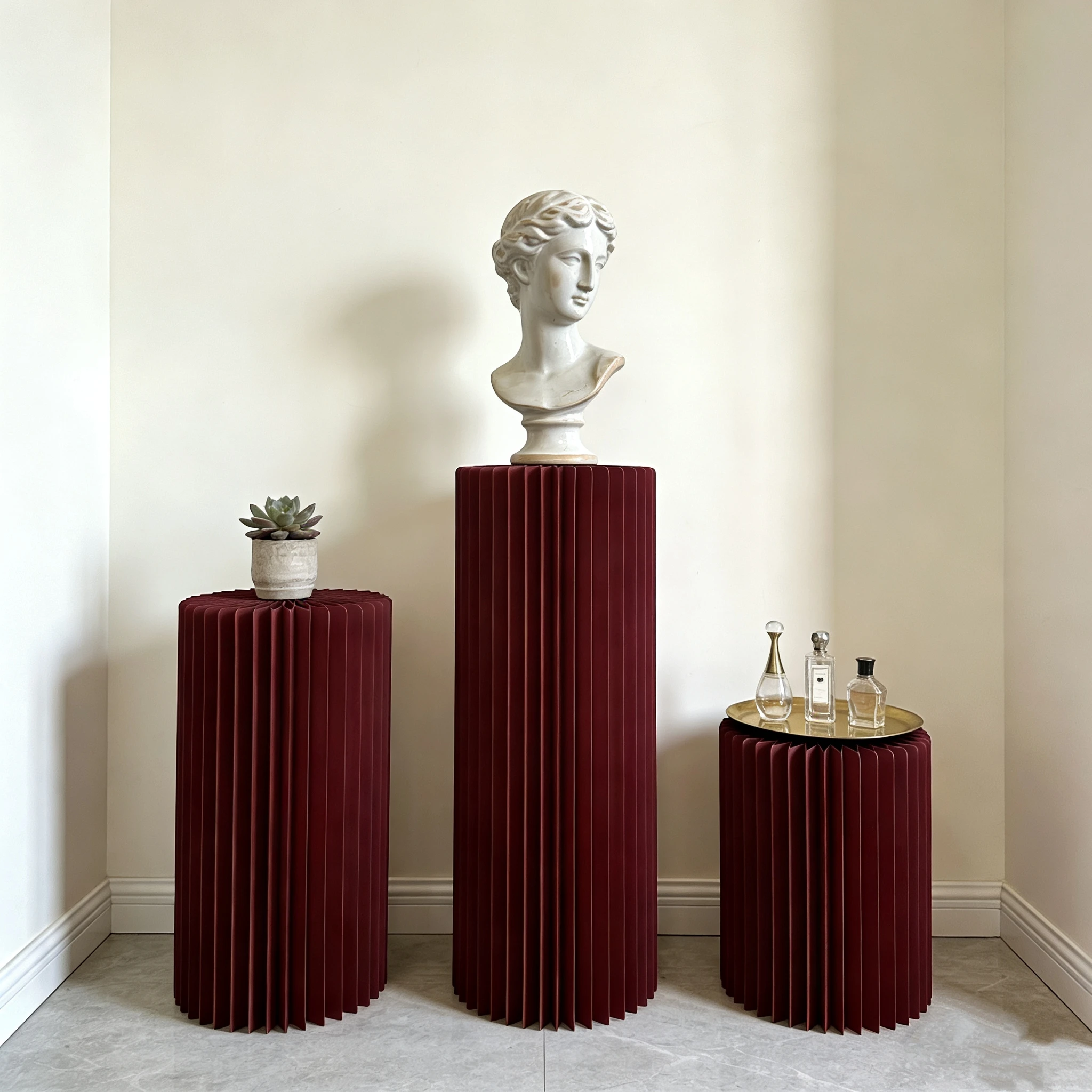 Paper Display Dessert Tables Collapsible Columns Cylindrical Display Stands Portable Home/Shop/Exhibition Decor