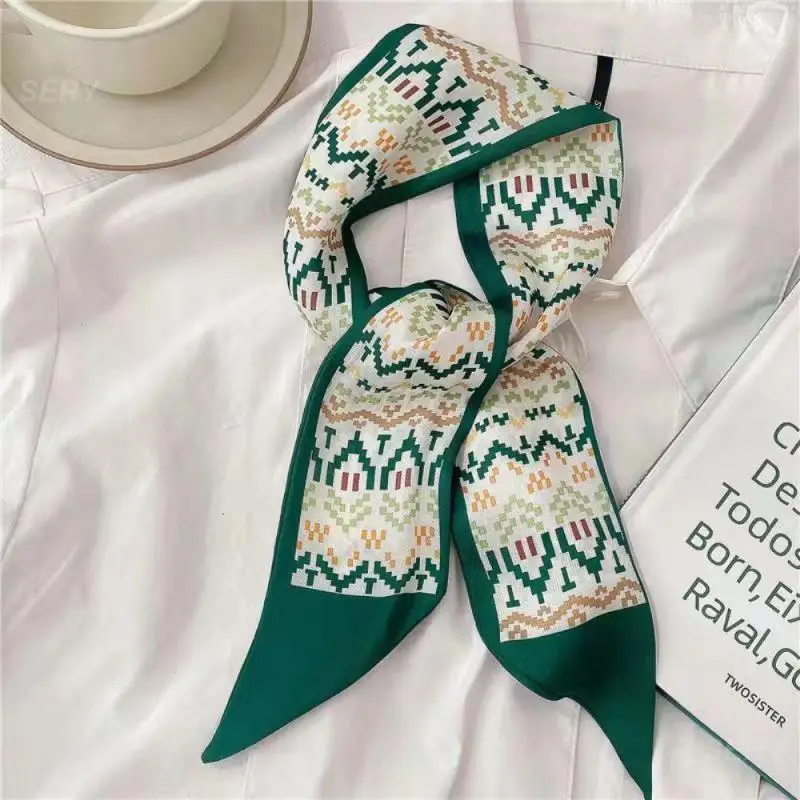 Women Fashionable 7cm Wide Elegant Decorative Long Scarf Narrow Trendy Accessory Influencer Favorite Spring/summer Lightweight