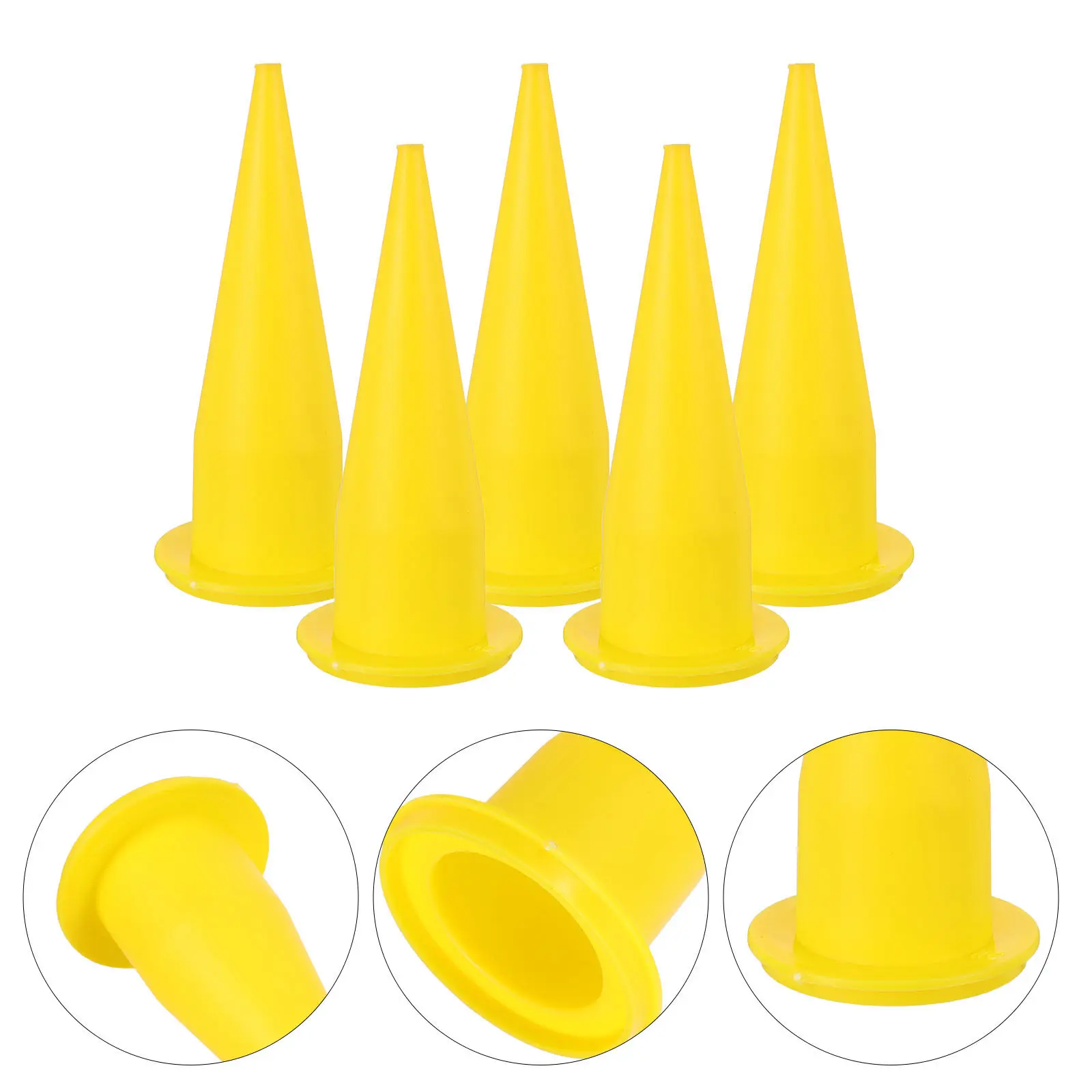 10Pcs Caulking Nozzle Structural Adhesive Cone Thick Wall Plastic Tapered Tips Replacement for Sealant Dispensing Window Door