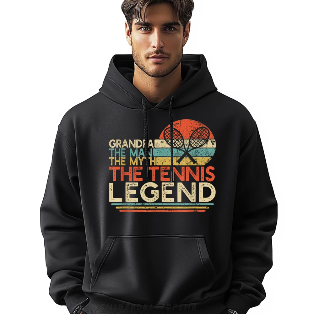 

Vintage Tennis Player Grandpa The Man The Myth The Legend Slogan Crewneck Youth Hoodies Funny Long Sleeve Sweatshirt