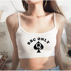 Bbc Only Schoppen Crop Top Voor Vrouwen Sexy Letters Streetwear Meisjes Vrijetijdskleding Elastische Camis Mouwloze Korte Tank Top Bar