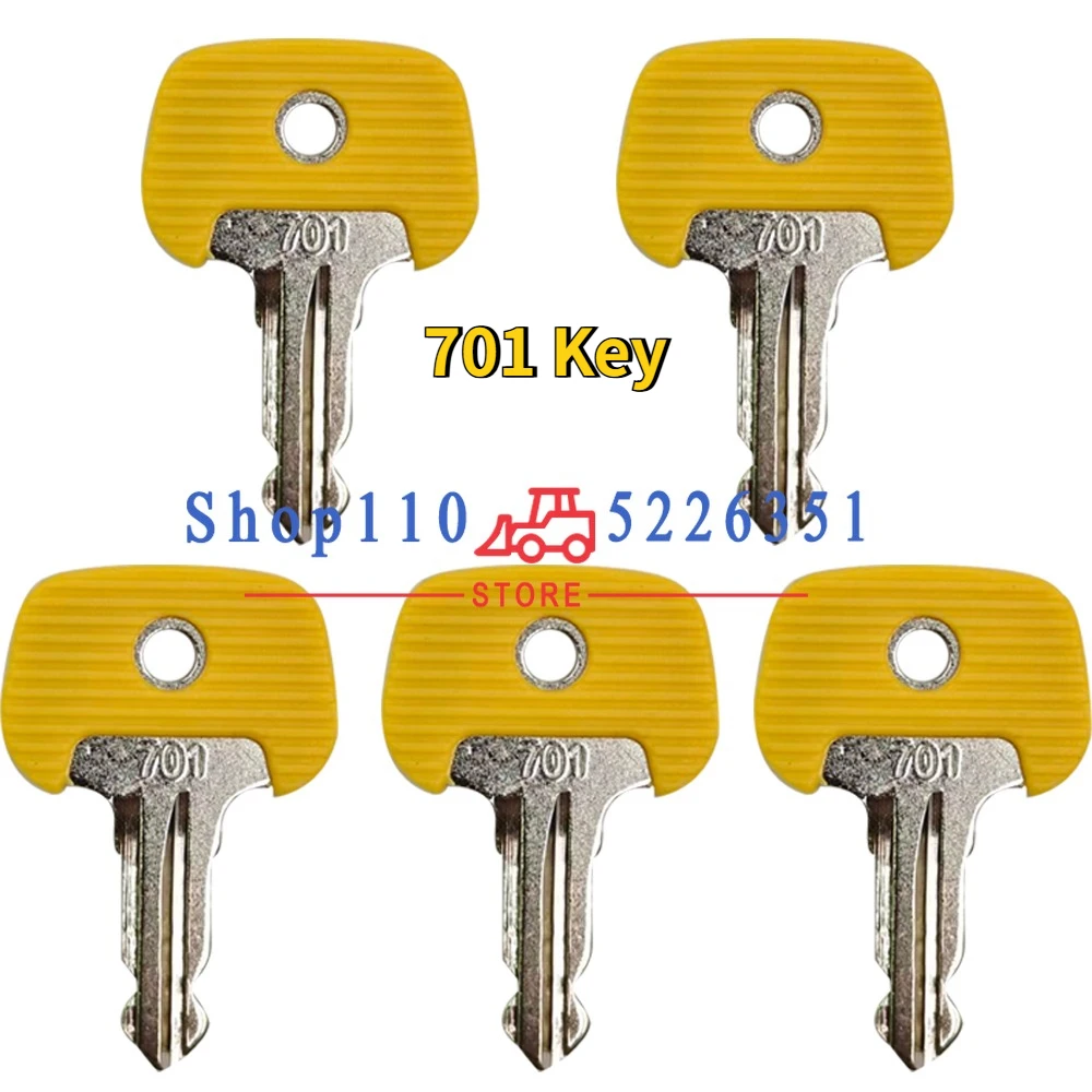 1/5/10PCS 701 Forklift Ignition Key For Trucks 28520480 Yellow Ignition Key Power Start Key Manual Electric Forklift Accessories