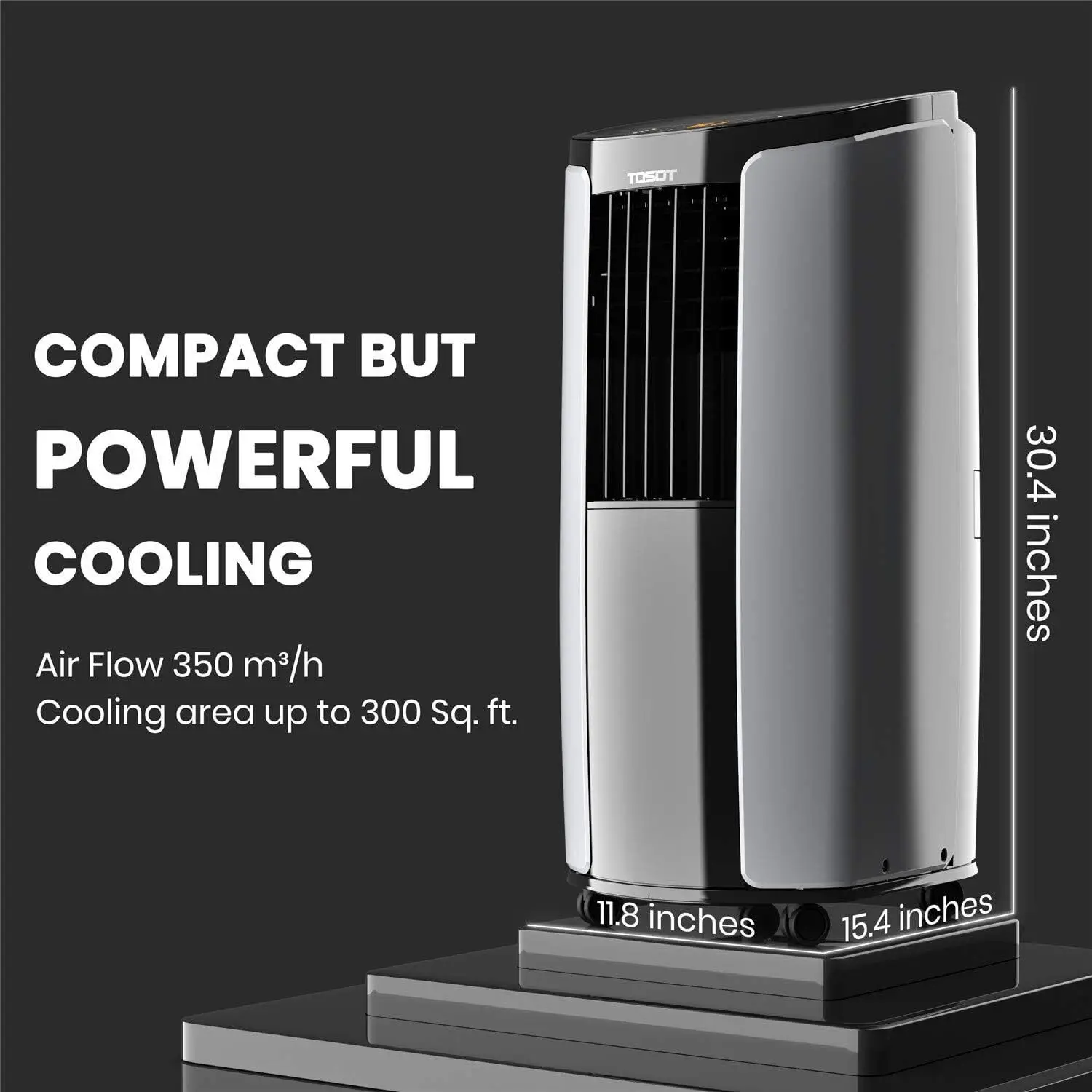 5,000 BTU (DOE) Portable Air Conditioner Quiet, Remote Control, Built-in Dehumidifier, Fan, Easy Window