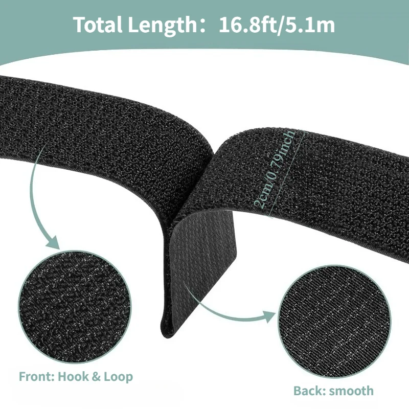 Reusable nylon zip tie with 25 built-in buckles for cable management, tool organization, and home storage