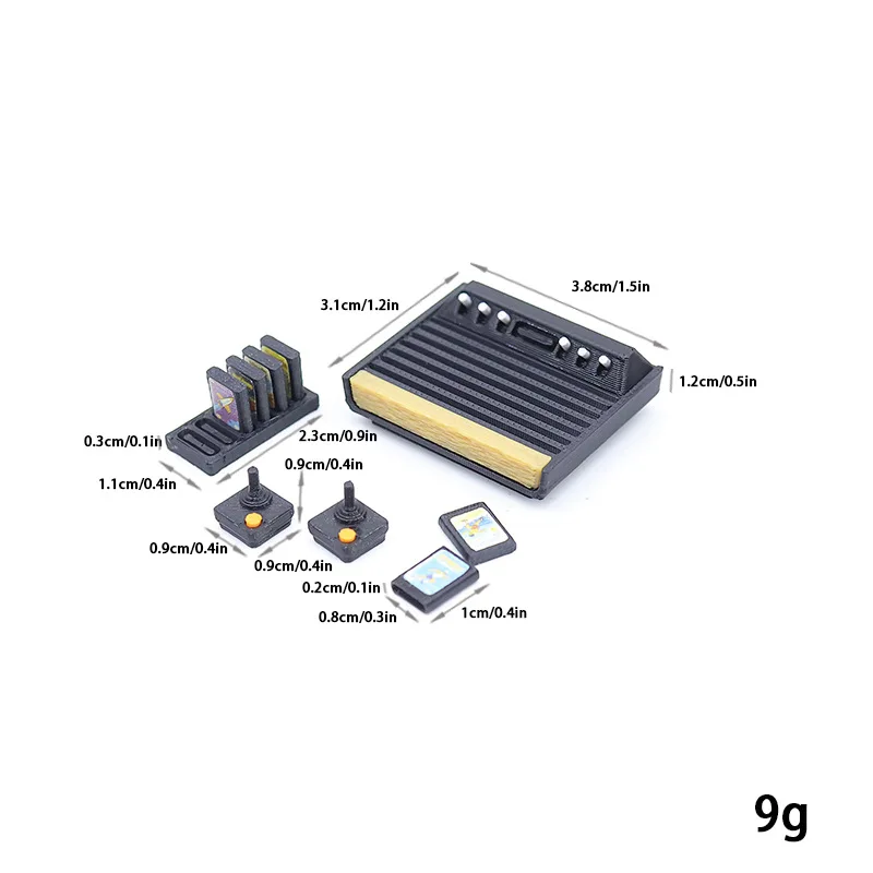 1set Mini Retro Cartridge Game Console Model Set Miniature Gaming Accessories Vintage Video Game Scene Props Desktop Decoration