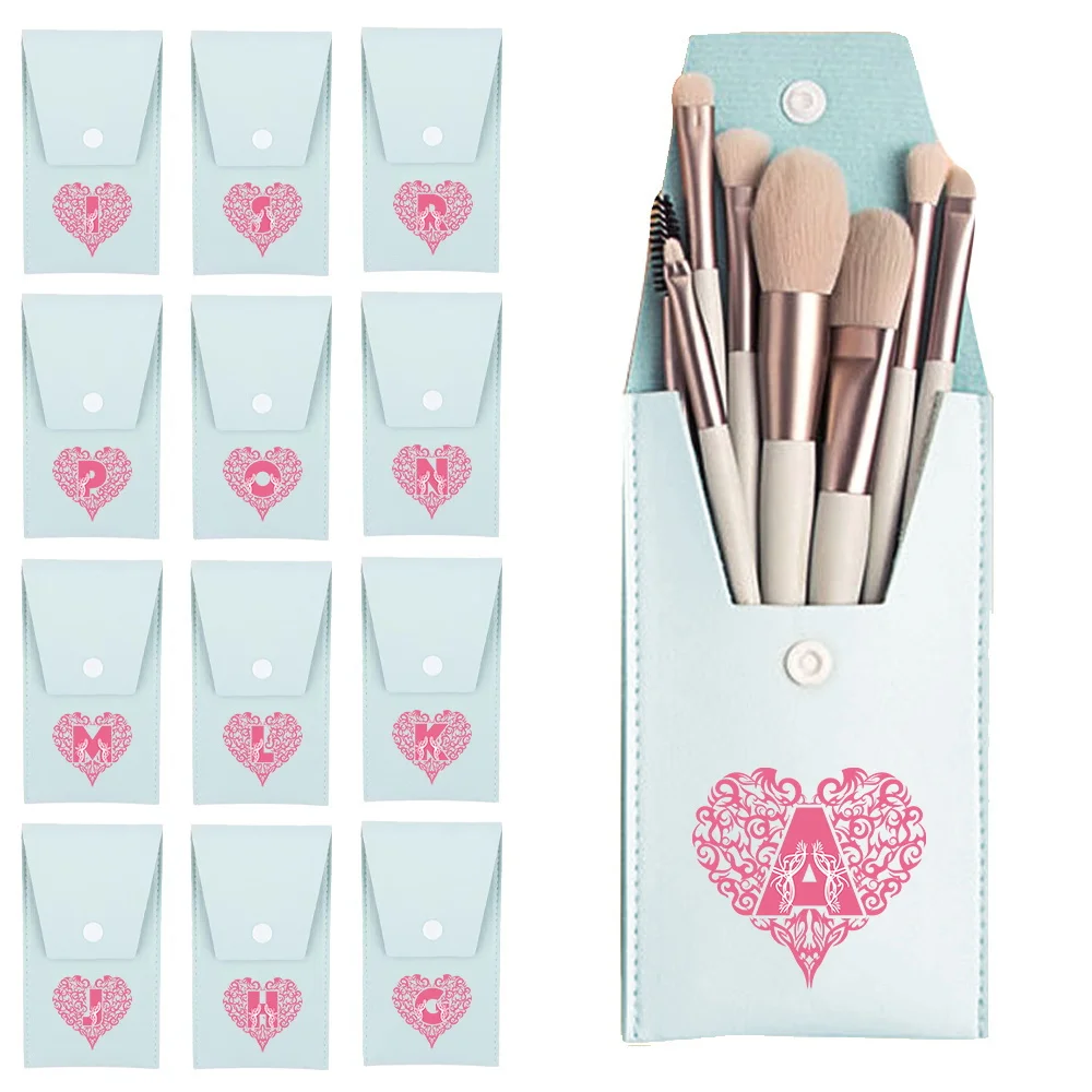

8Pcs Portable Makeup Brushes Set Women Cosmetic Eye Shadow Concealer Make Up Tools Love letter Initial Name 26 Letter Pattern