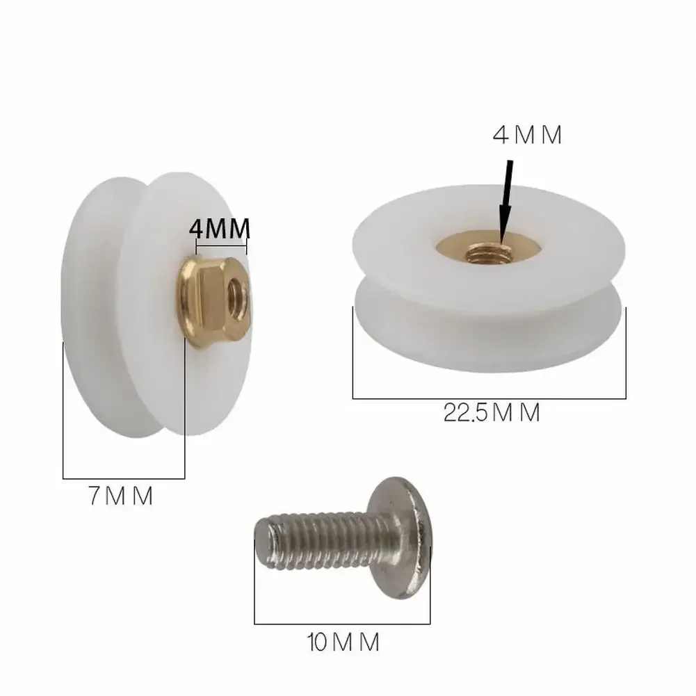 내구성 샤워 룸 욕실 문짝 롤러, 샤워 러너, 샤워 부품, 샤워 룸 휠, 화이트 22mm 액세서리, 8 개