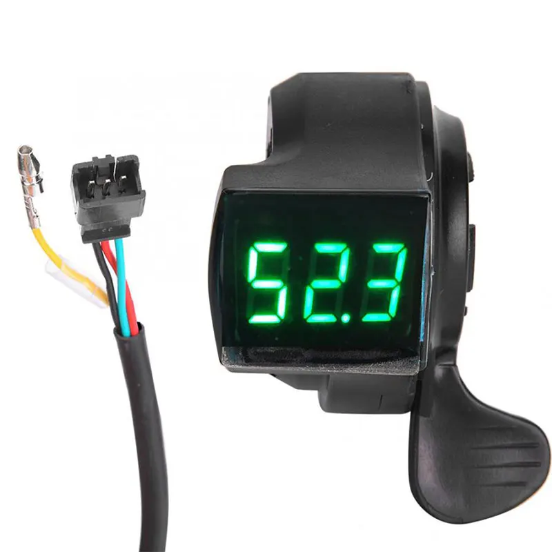 LCD Digital Battery Voltage Display Thumb Throttle Electric Bike Switch Handle