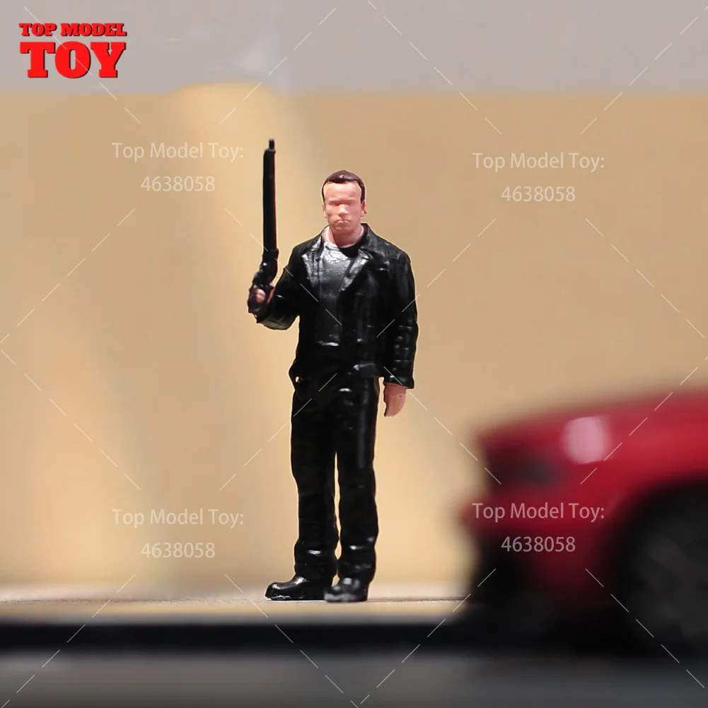 Painted Miniatures 1/24 1/64 1/43 1/87 Holding A Gun In The Right Hand Male Scene Figure Doll Unpainted Model For Car Vehicles