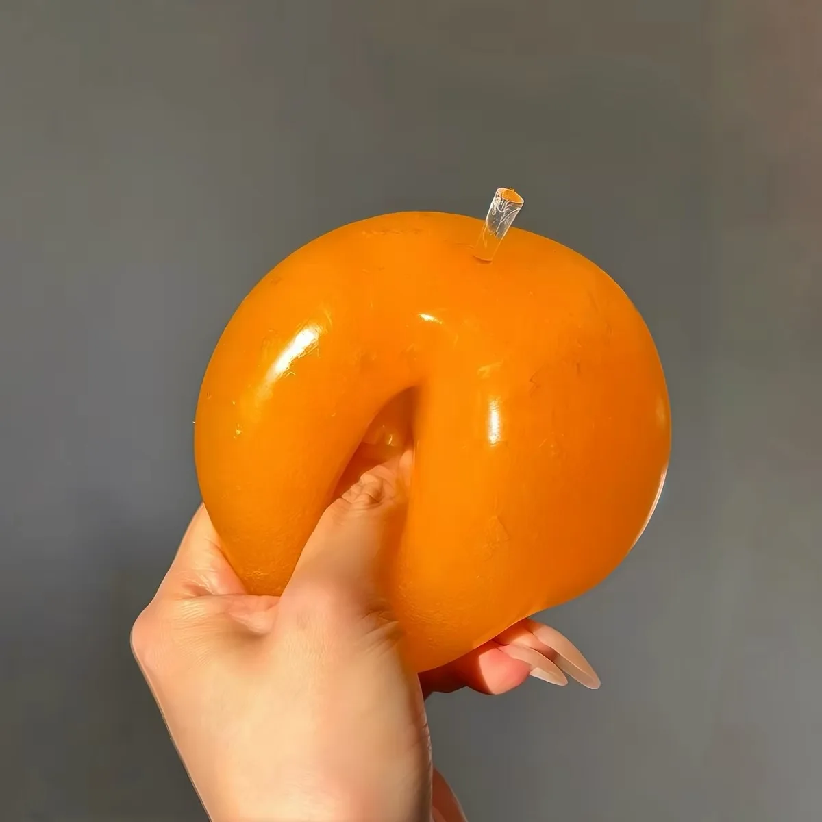 Handmade orange Slushy Squishy Toy Soft Slow Rebound Stress Relief Squeeze Toy Realistic Fruit Simulation Model Adult Gift view 2