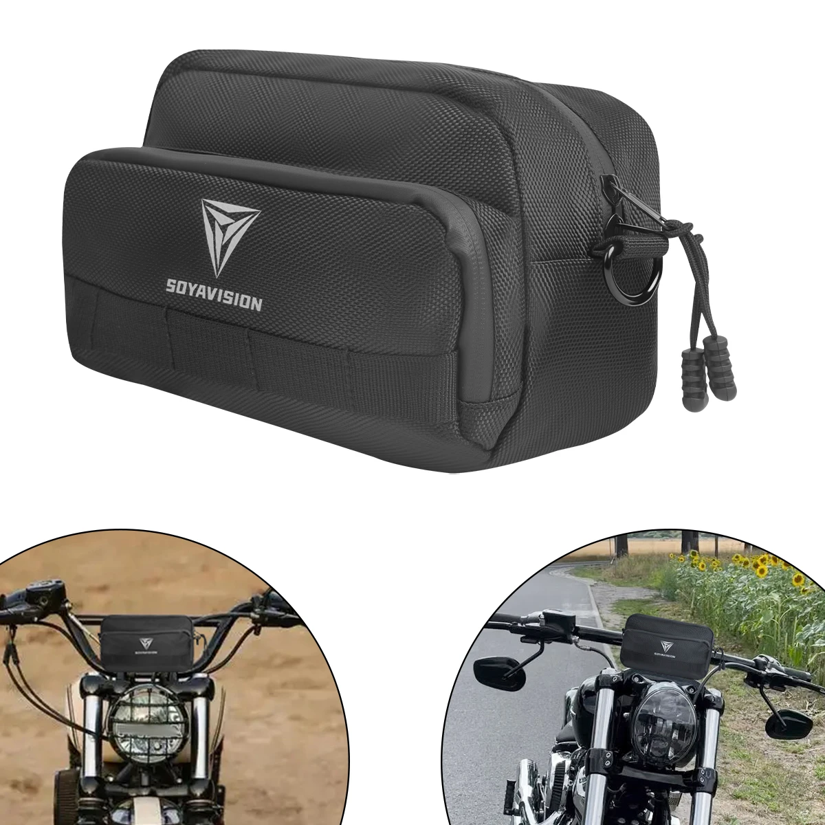 

Motorcycle Handlebar Tool Bag Storage Accessory Saddlebag Front Fork Handle Bar Sissy Bar for Cruiser Softail Dyna Sportsters